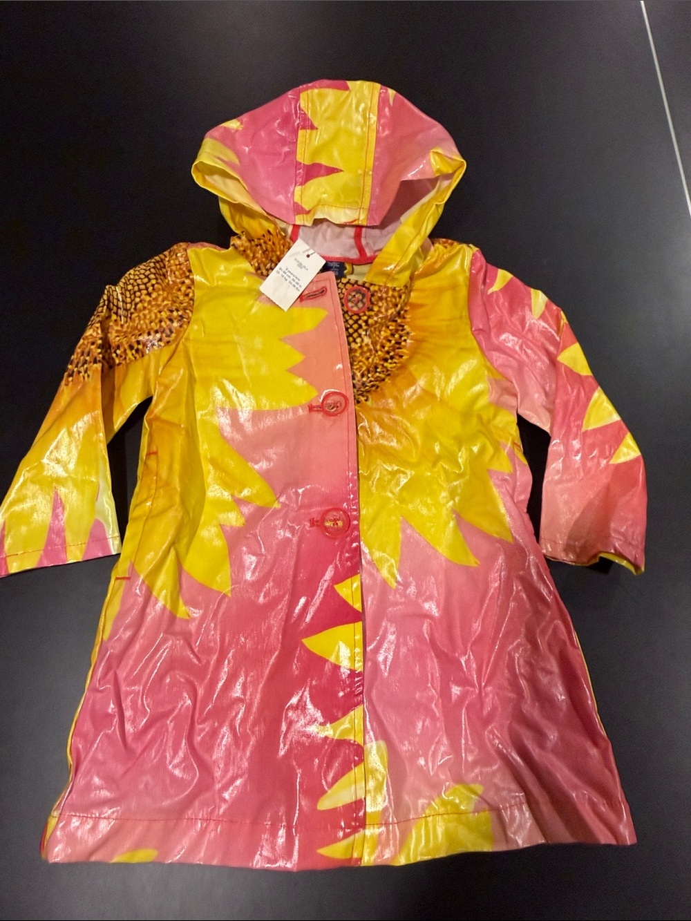 GAP Pink & Yellow Sunburst Hooded Raincoat